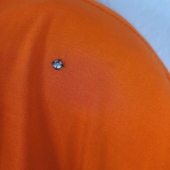 Vtg Retro Loud Orange Coordinating Casual 2 Piece Suit Set Rhinestones M/L READ - Picture 11 of 12